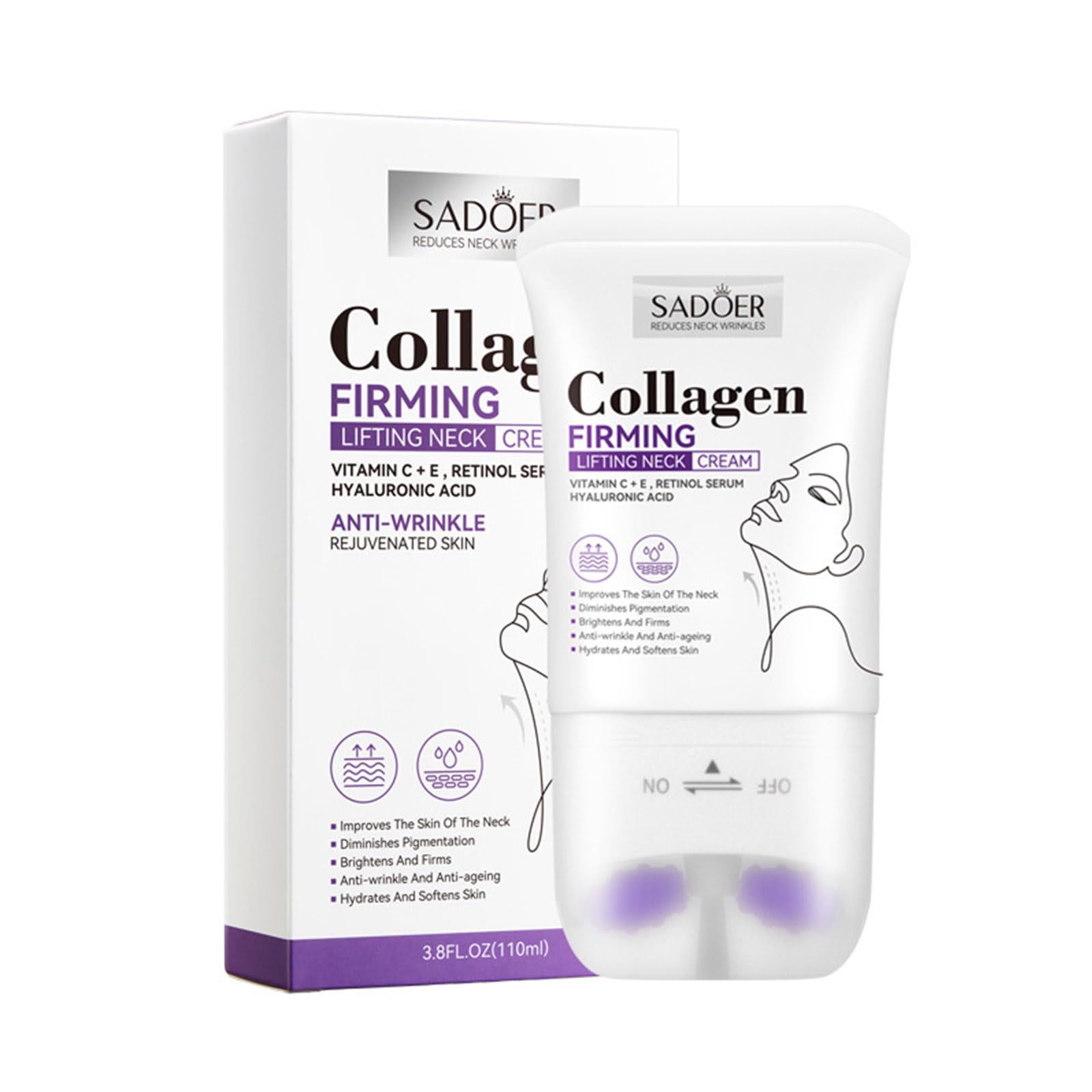 CLY AMS neck cream with double roller balls eases neck tension and promotes lymph flow.