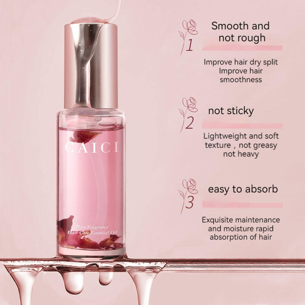CLY AMS Rose hair oil with soft aroma for mood elevation during styling