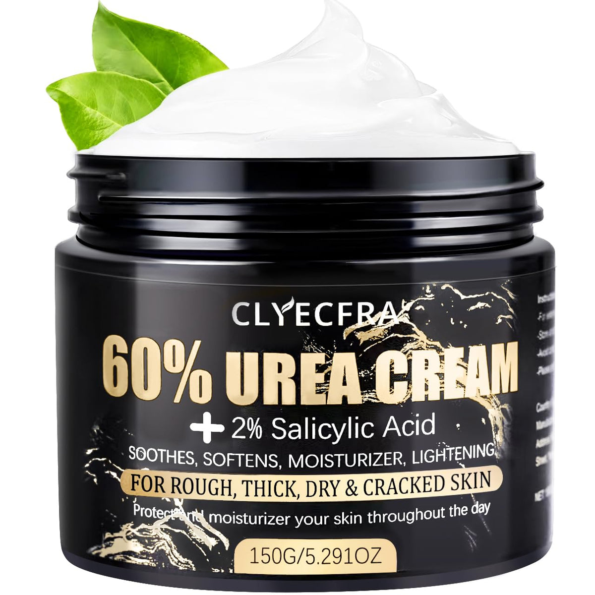 Clyecfra 60% Urea Cream bottle highlighting deep hydration for dry skin