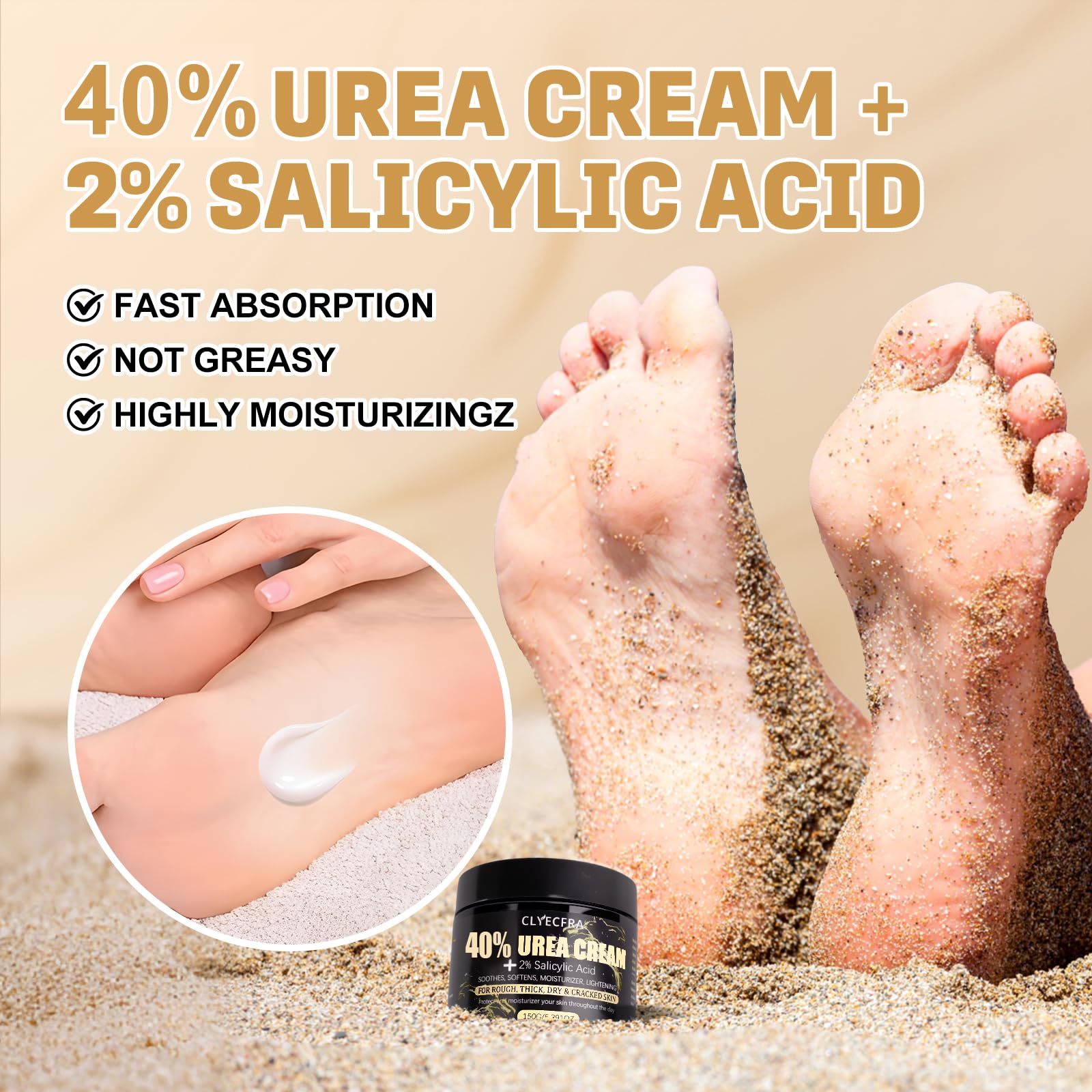 Fast absorption of Clyecfra cream without greasy residue on skin.