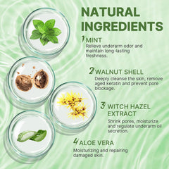 Clyecfra peppermint underarm detox scrub application demonstrating soothing massage