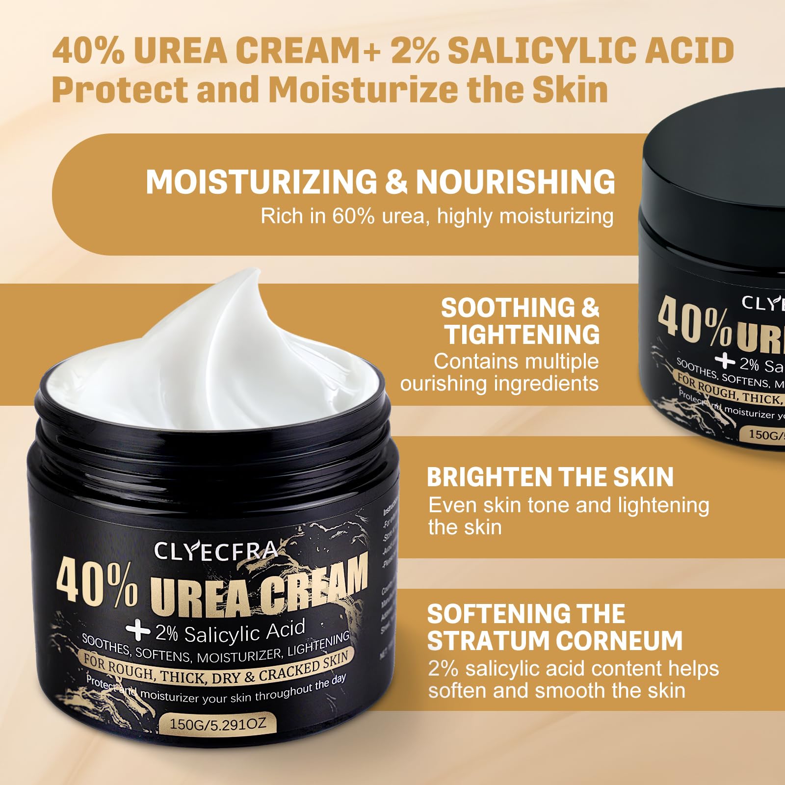 Close-up of improved skin appearance after applying Clyecfra cream.