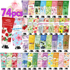CMWGKBC 74-pack rose fragrance hand cream provides daily moisture in a travel-friendly set.