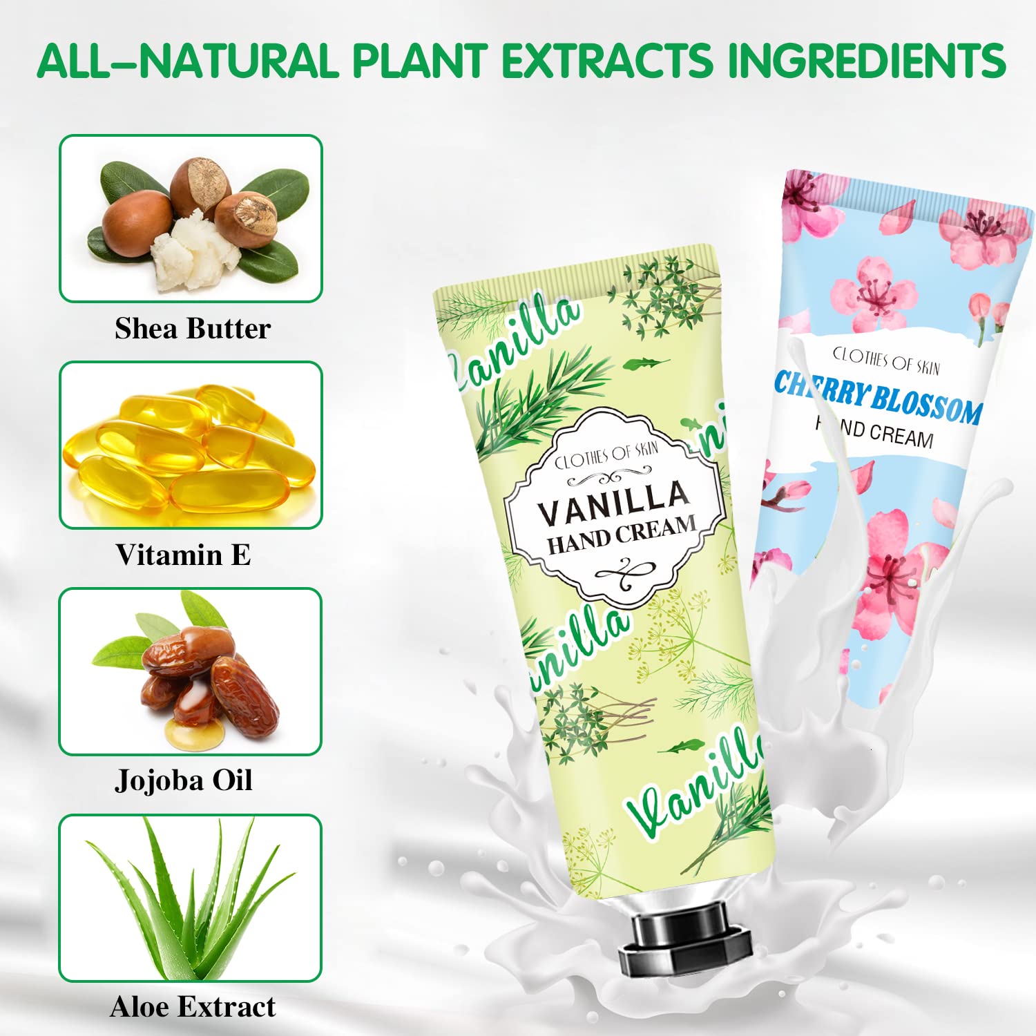 CMWGKBC 74-pack shea butter hand cream nourishes dry hands with light texture.