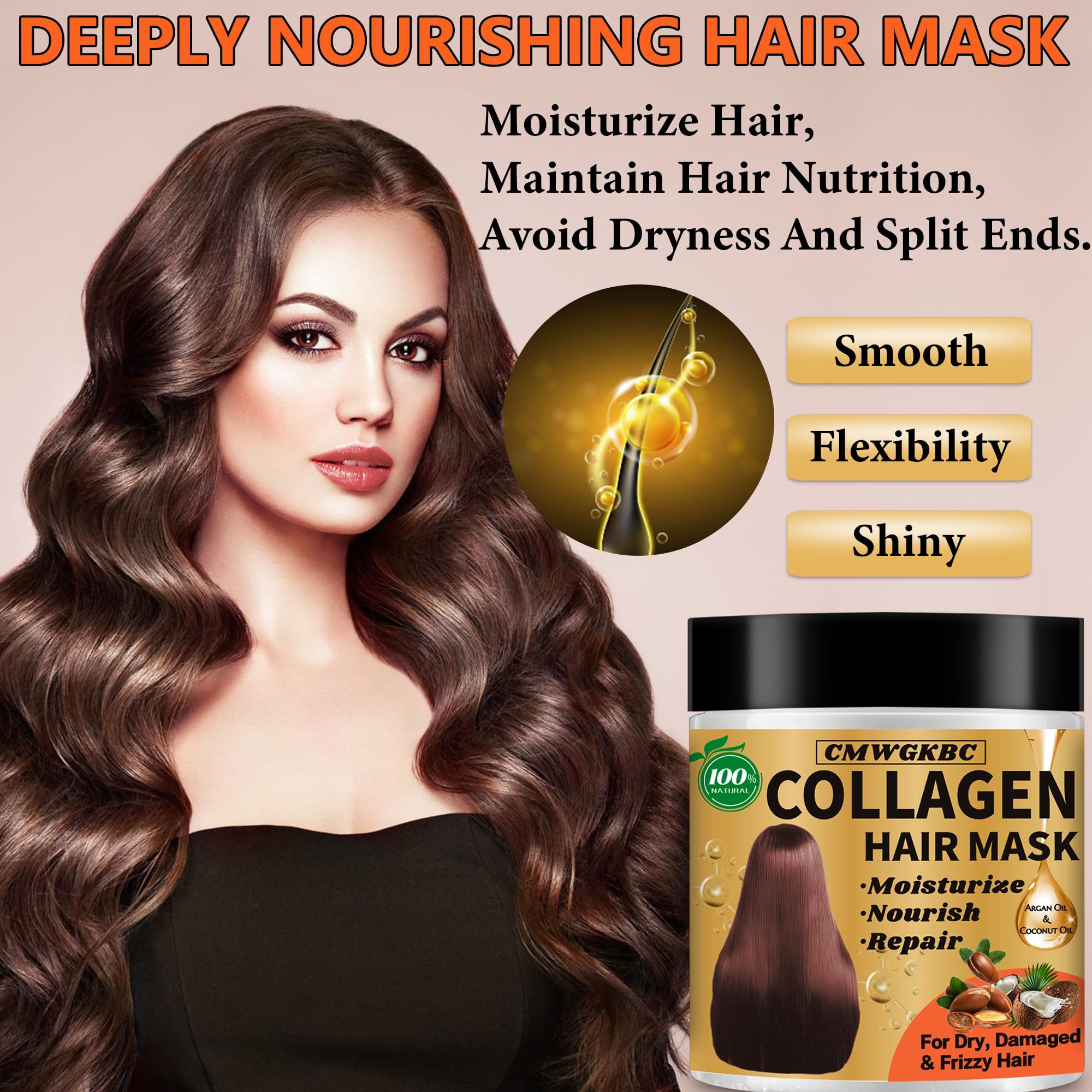CMWGKBC all hair types hair mask application shows versatile hydration.