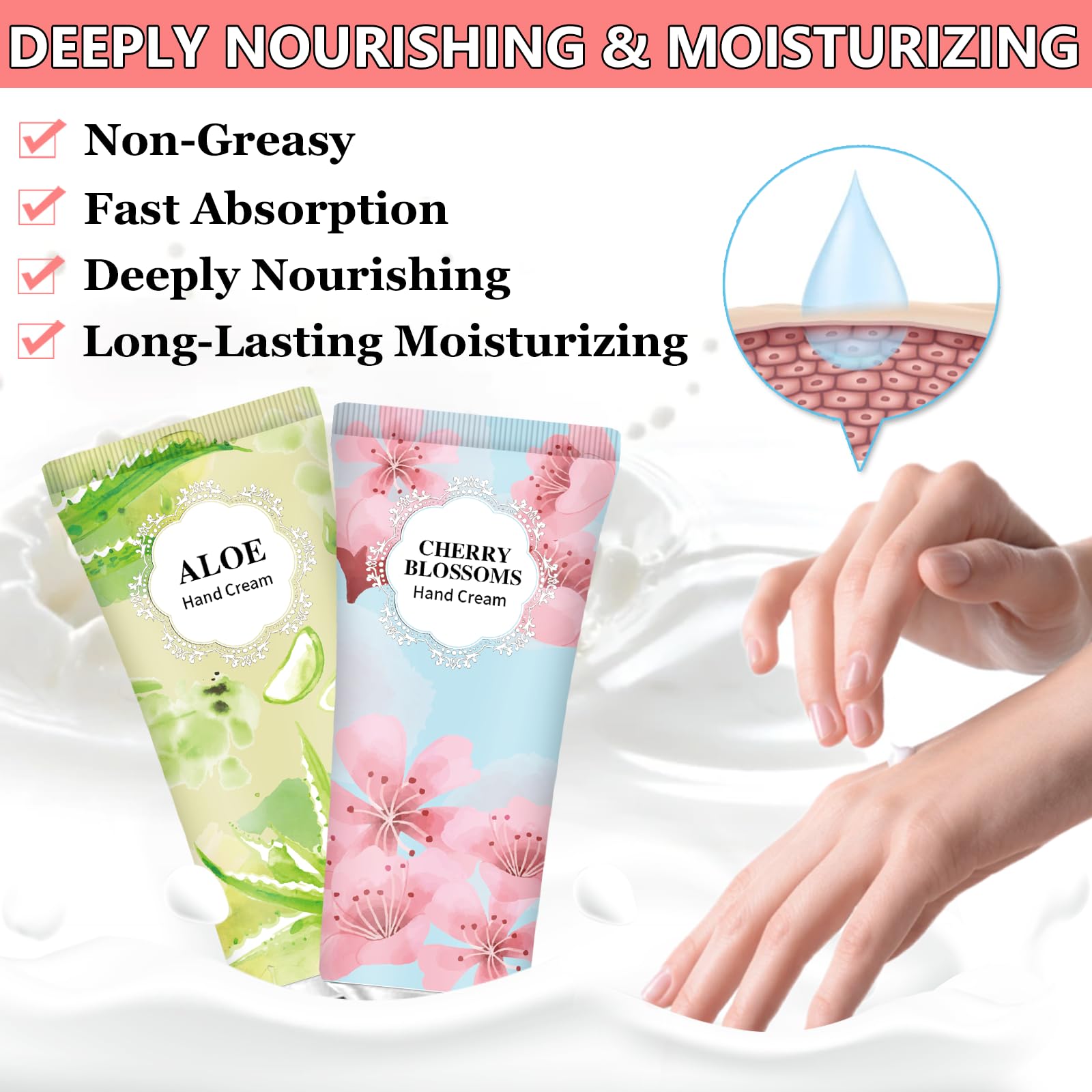 CMWGKBC rose scented hand cream tube for smooth scented hands.