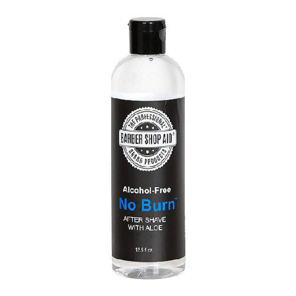 C.N. No Burn Barber Shop Aid After Shave bottle delivers soothing aloe for post-shave comfort.
