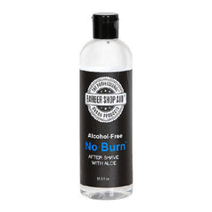 C.N. No Burn Barber Shop Aid After Shave bottle delivers soothing aloe for post-shave comfort.