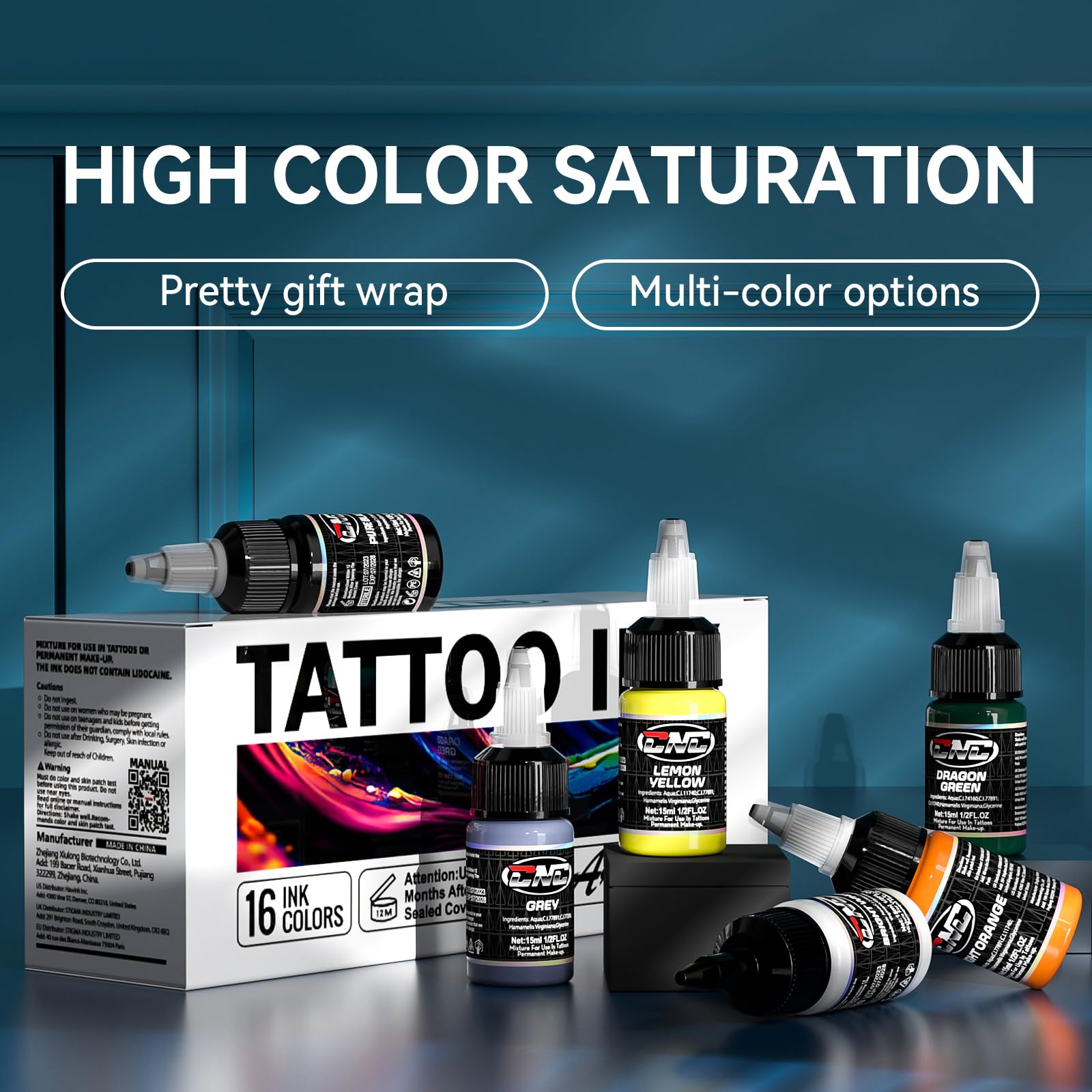 CNC Tattoo Ink Set durable color absorption for efficient use