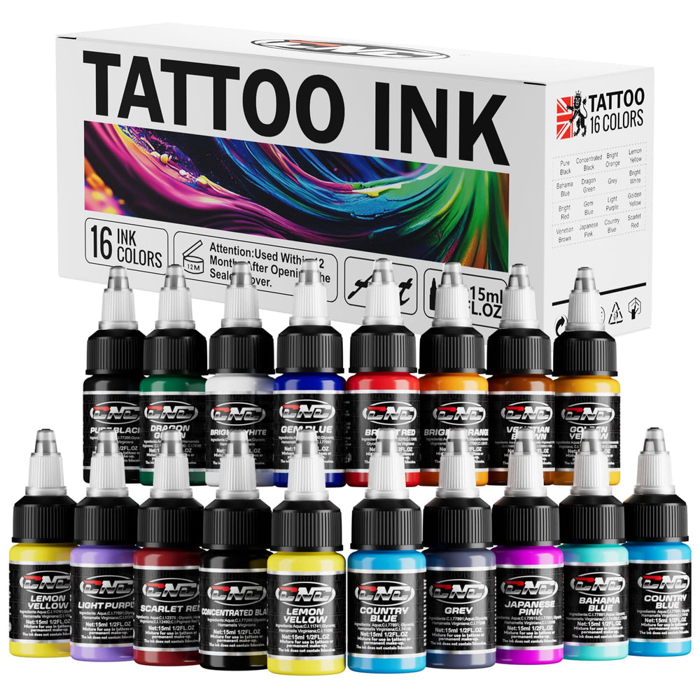 CNC Tattoo Ink Set skin swatches color showcase for shade preview