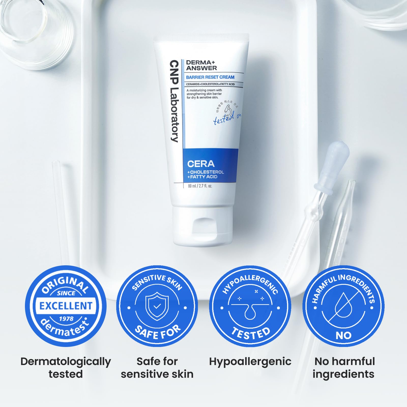 CNP Barrier Reset Cream clinical study graphic referencing skin soothing results