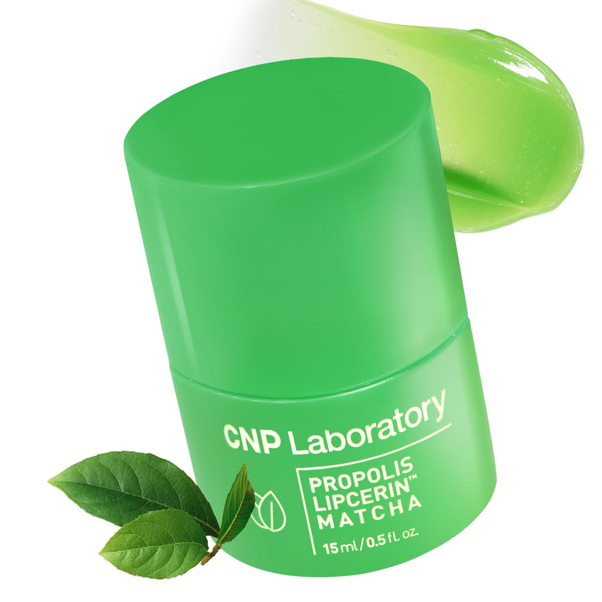 CNP Cafe Lip Butter Propolis Lipcerin 07 Matcha jar close-up shows rich hydration.