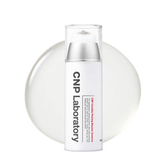 CNP Facial Polish bottle pour demonstrates gentle PHA exfoliation for sensitive skin.