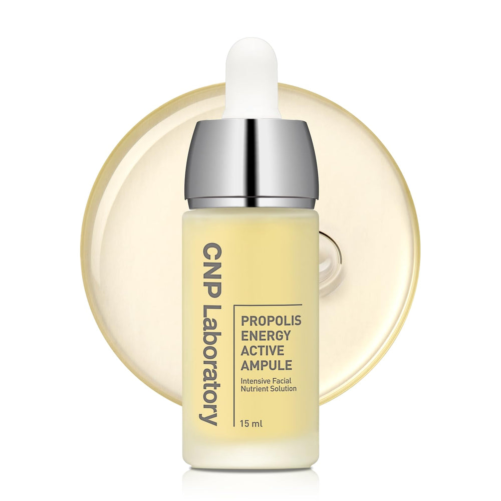 CNP Honey Glow Serum bottle shows radiant hydration.