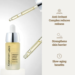 CNP Honey Glow Serum centella soothing complex calms delicate skin.