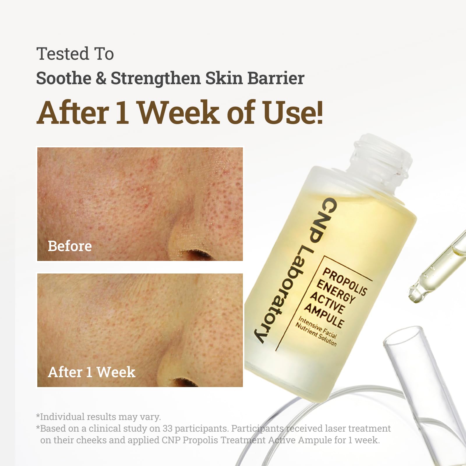 CNP Honey Glow Serum with hyaluronic acid delivering deep hydration.