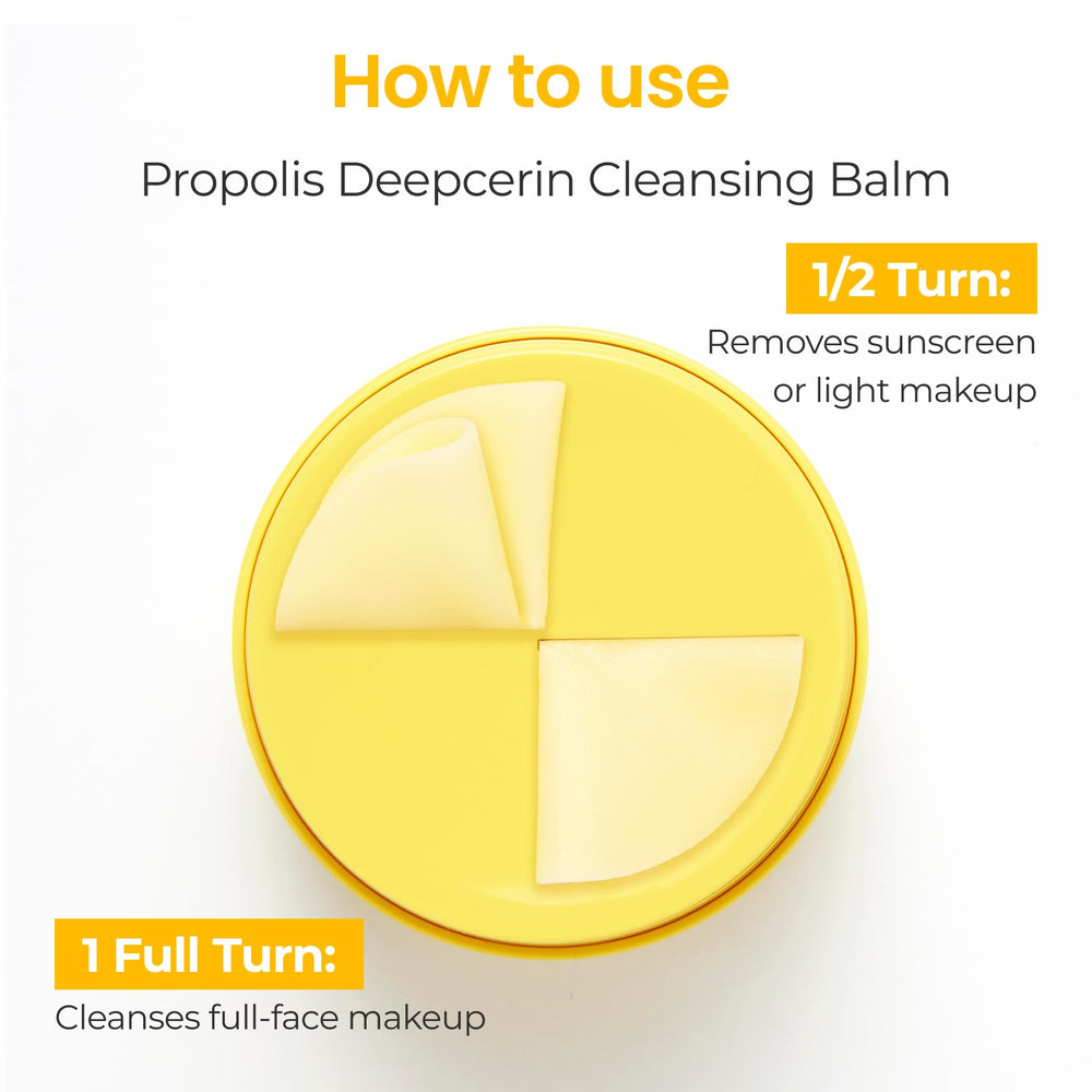 CNP Propolis Deepcerin Cleansing Balm massage step showing balm-to-oil transformation