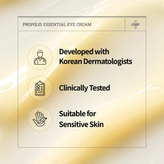 CNP Propolis Eye Cream being gently dabbed around the eye area
