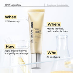 CNP Propolis Eye Cream ceramide-rich formula supports skin resilience