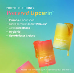 CNP Propolis Lipcerin visual highlighting moisturization from propolis