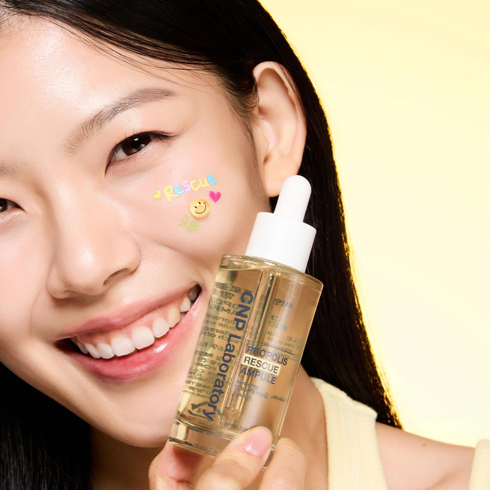 CNP Rescue+Propolis Serum applied on hand shows quick absorption