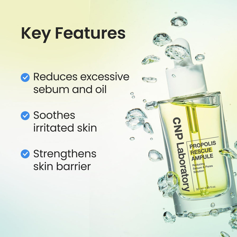 CNP Rescue+Propolis Serum dropper in action highlights precise dosing