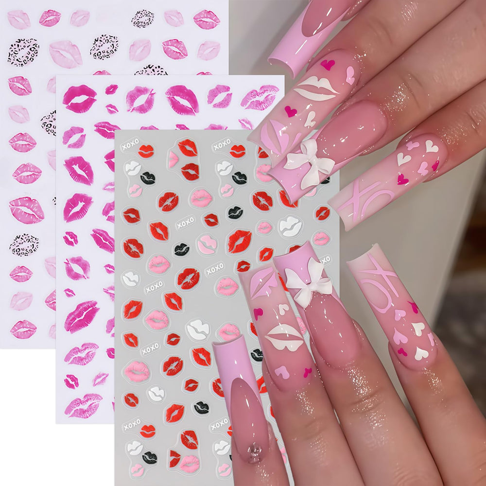 CnSybaris 3D self-adhesive lips sticker on nail