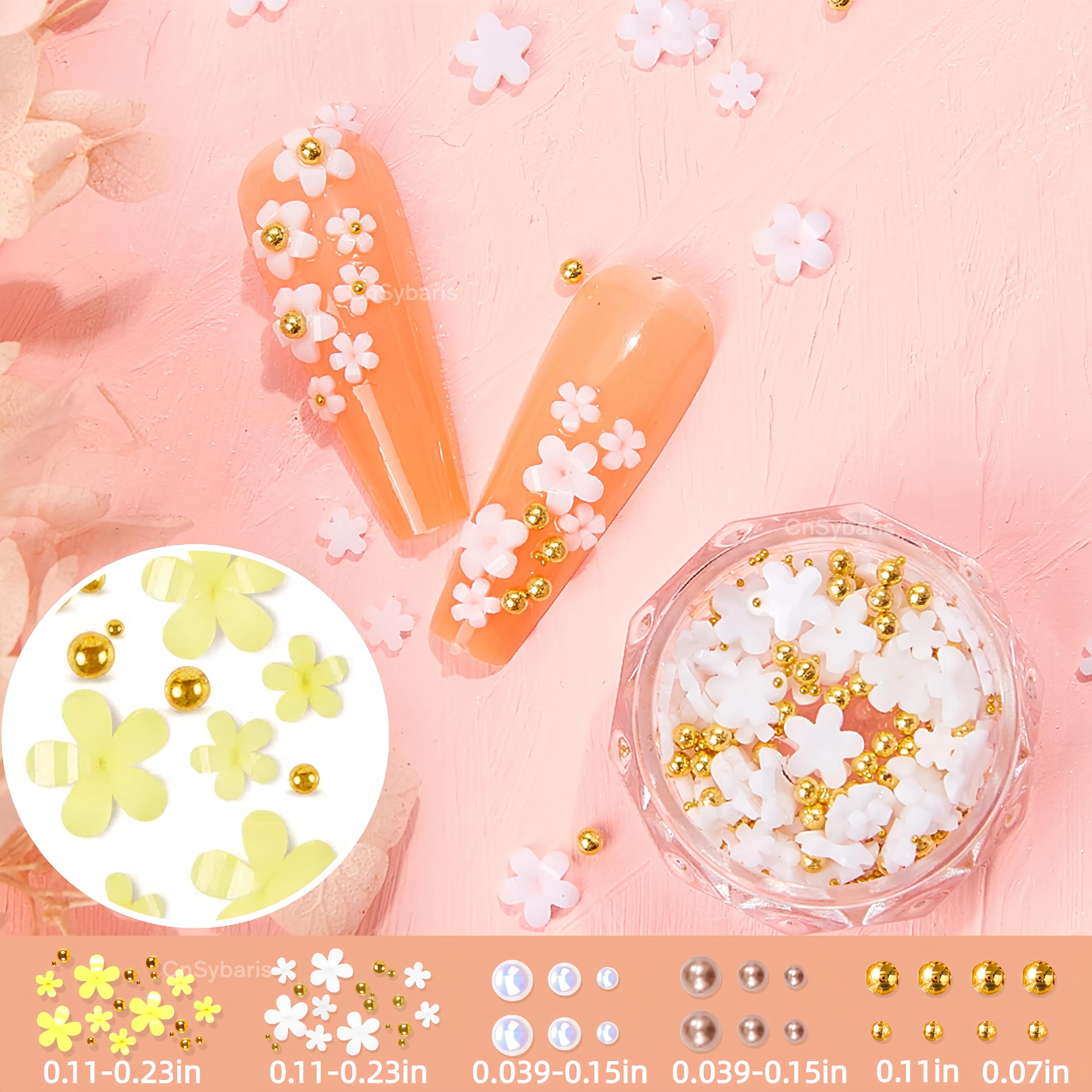 CnSybaris flat-back bee nail gems for elegant cluster accents.