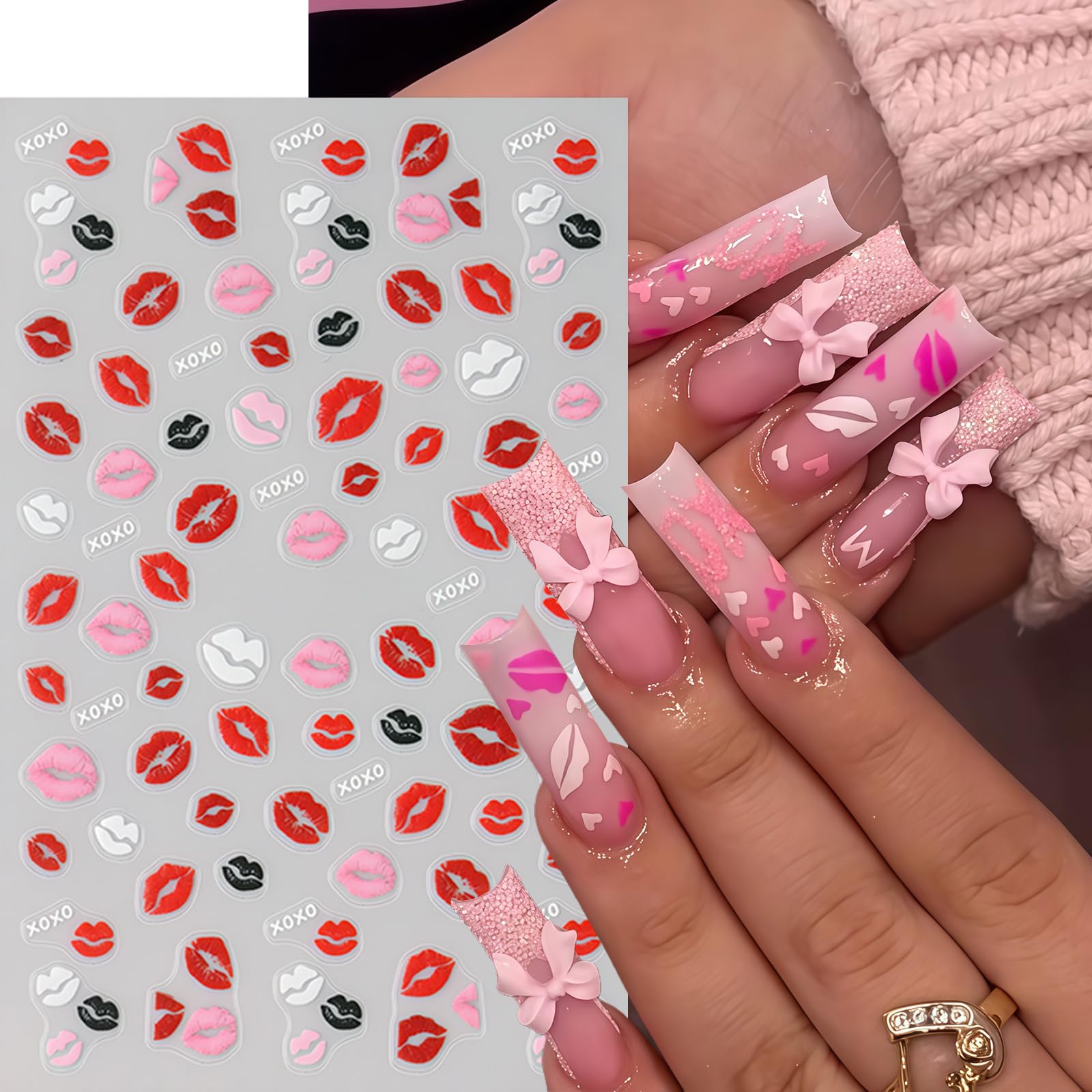 CnSybaris leopard print lips sticker for edgy style