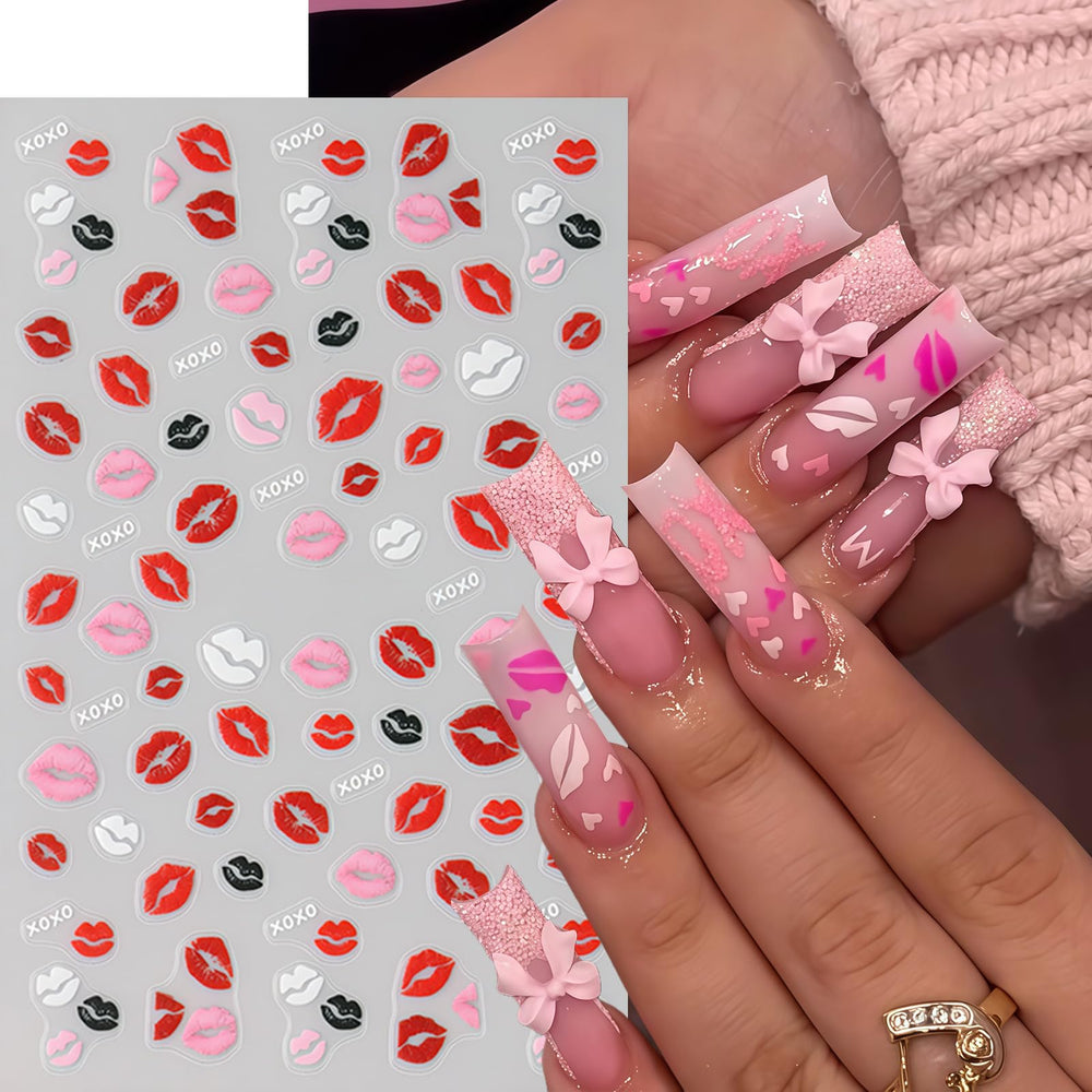 CnSybaris leopard print lips sticker for edgy style