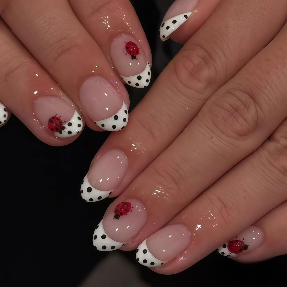 CnSybaris polka-dot french-tip nails for quick at-home styling