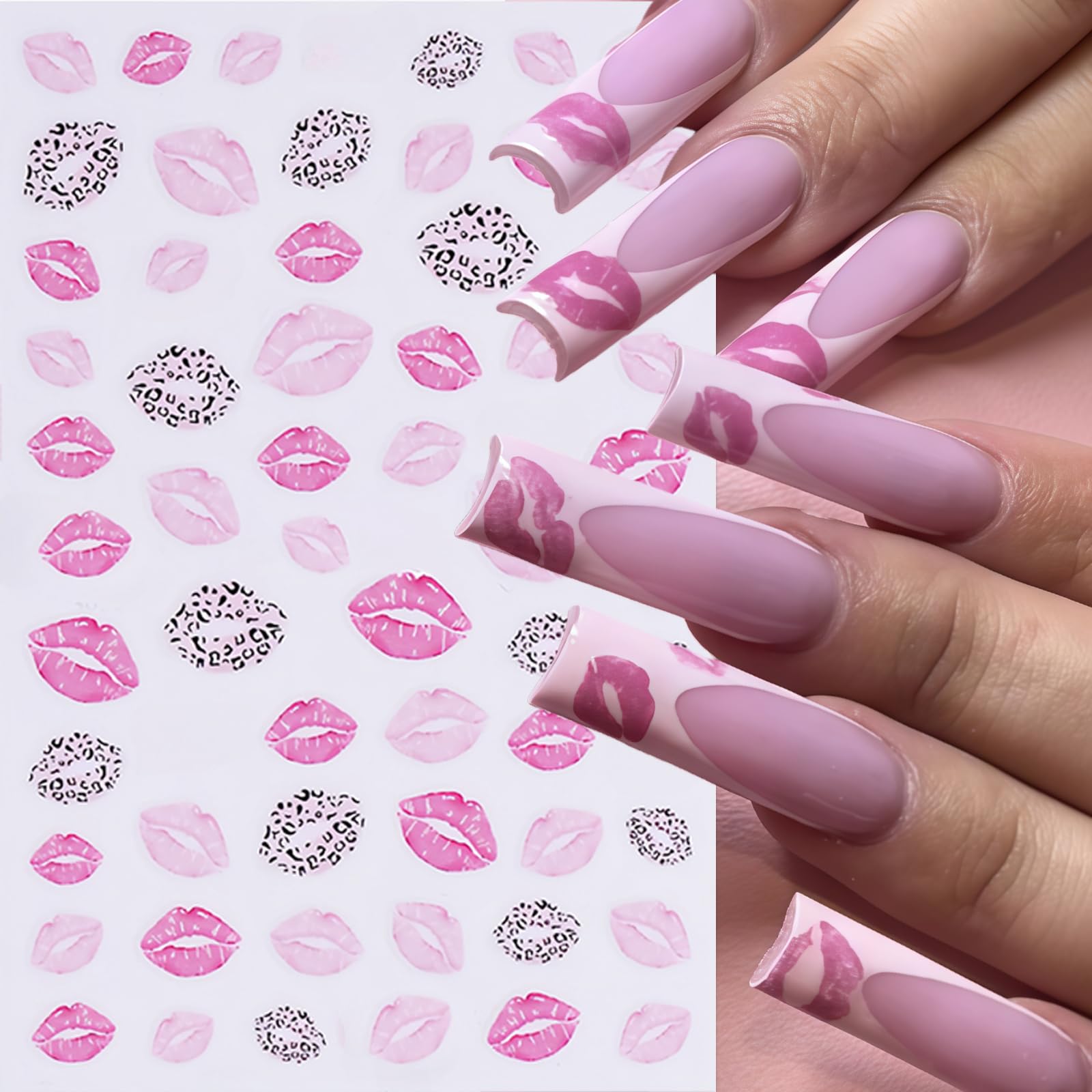 CnSybaris black and white lips decal for chic contrast