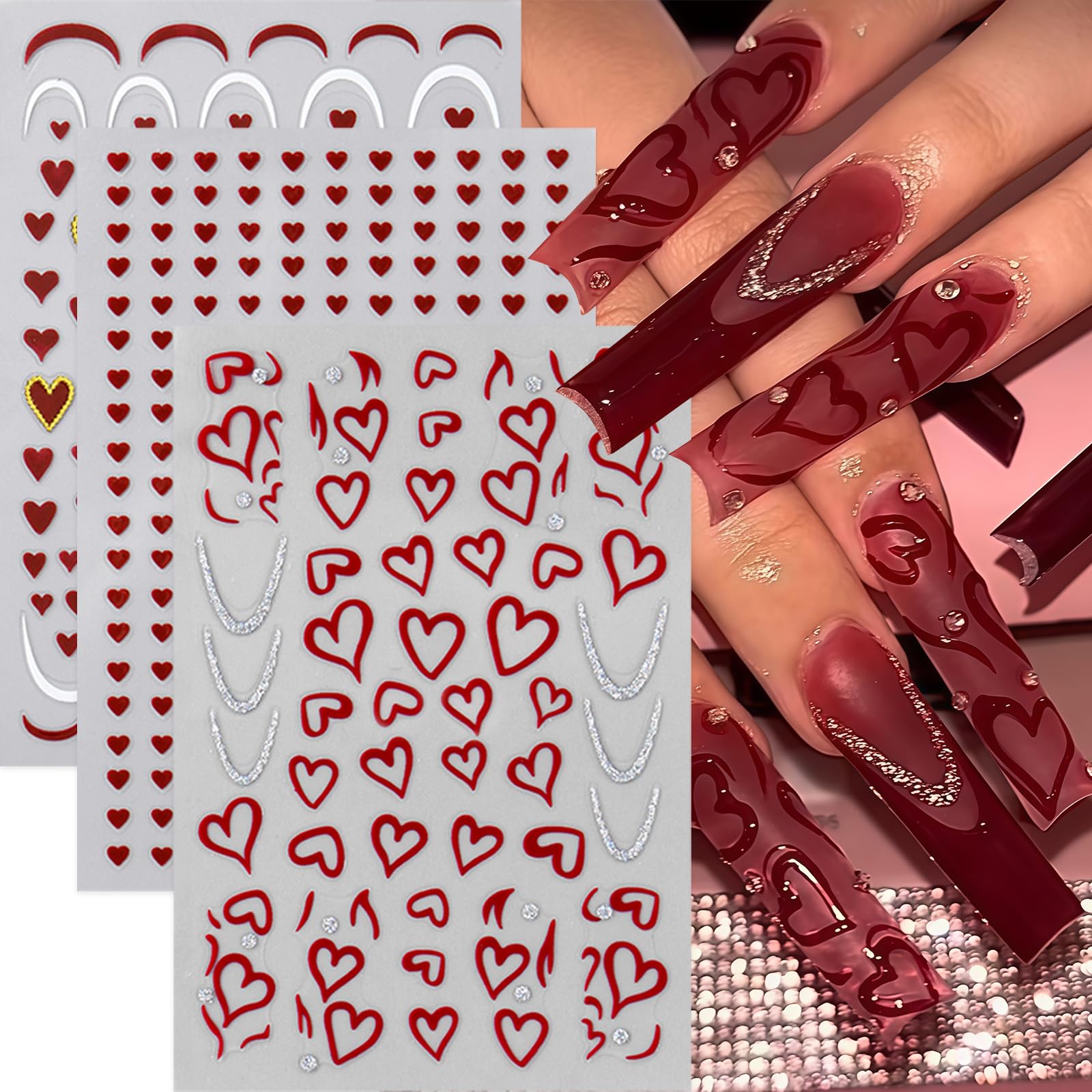 CnSybaris salon-ready decals compatible with polish, gel, and acrylic