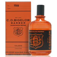 C.O. Bigelow Elixir Black Pepper No. 1586 bottle showing bold bourbon and sandalwood notes.