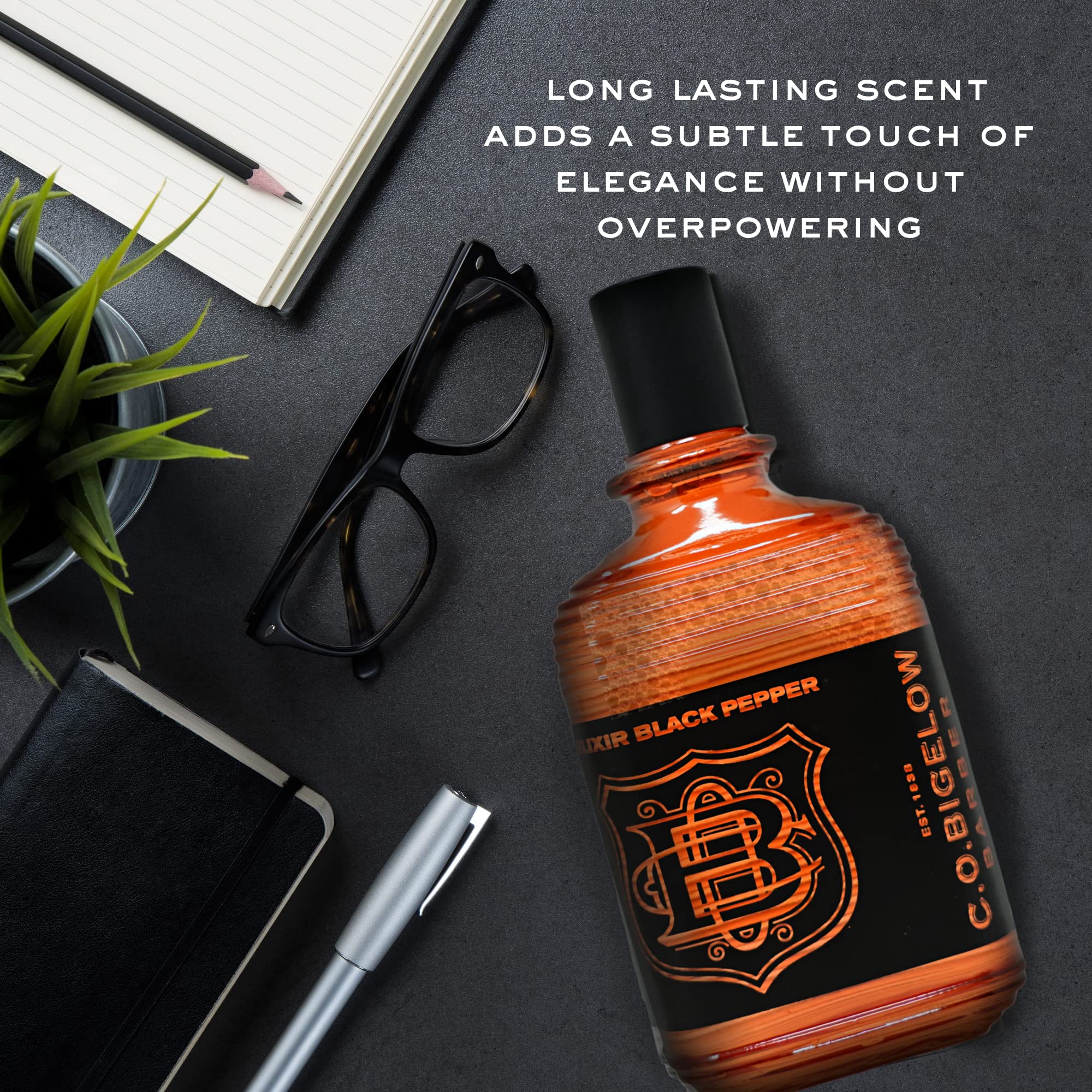 Label highlights cruelty-free, vegan, paraben-free, and USA-made qualities of Elixir No. 1586.