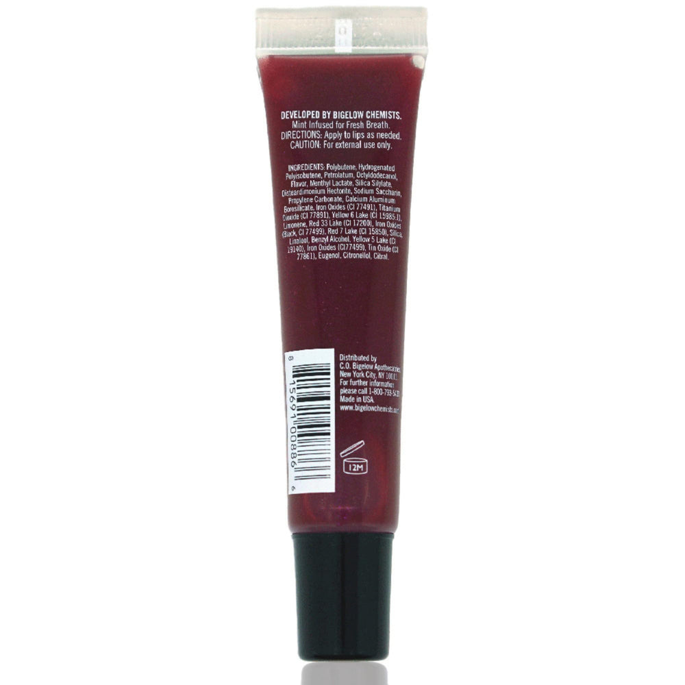 Glossy Plum Mentha lip tint close-up highlighting shine and color