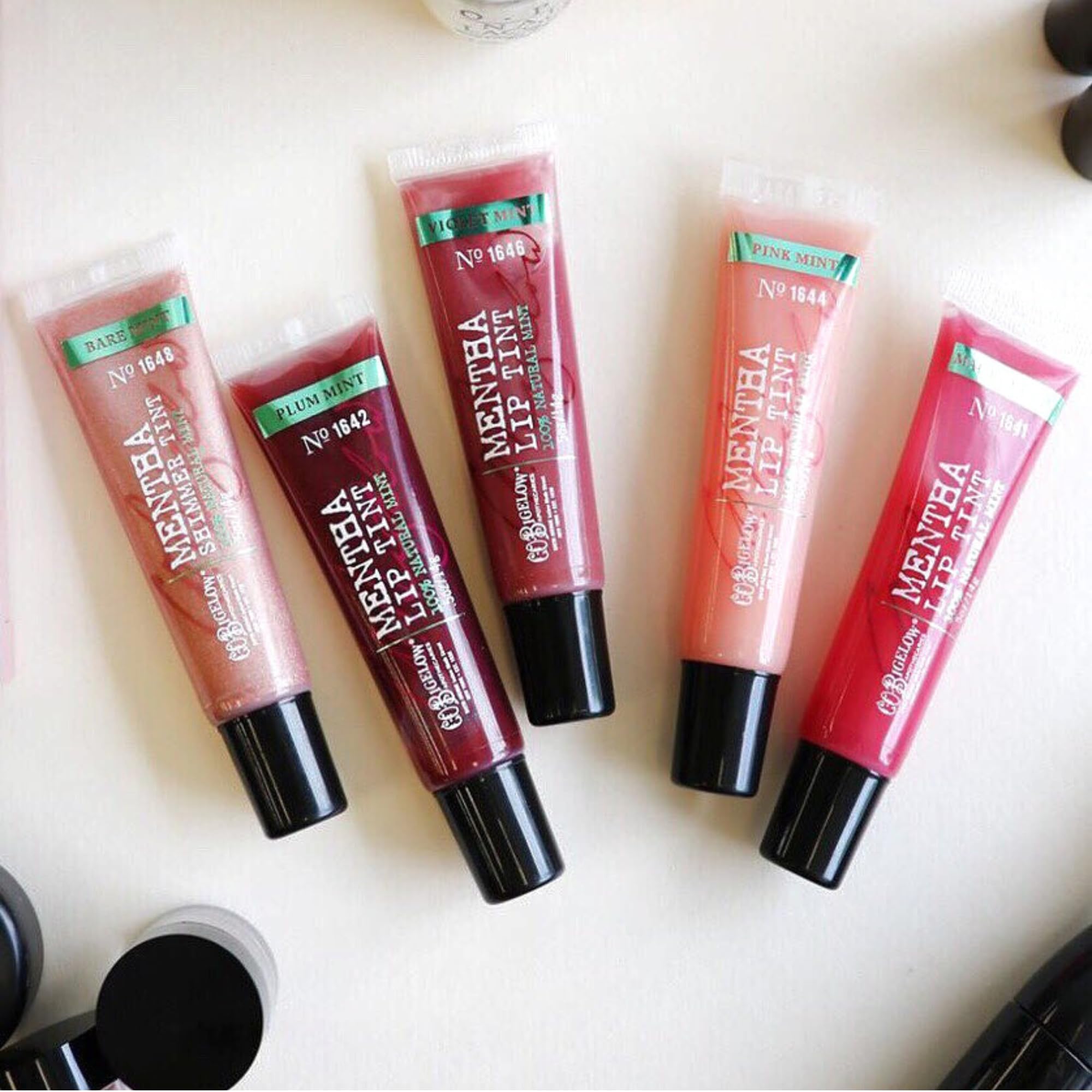 Gift-ready C.O. Bigelow Plum Mentha Lip Tint Trio for gifting