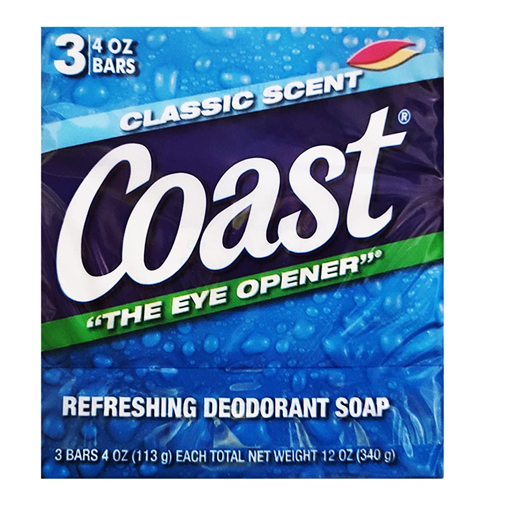 Coast Original Blue bath bars packaging, convenient three-bar set for home use.