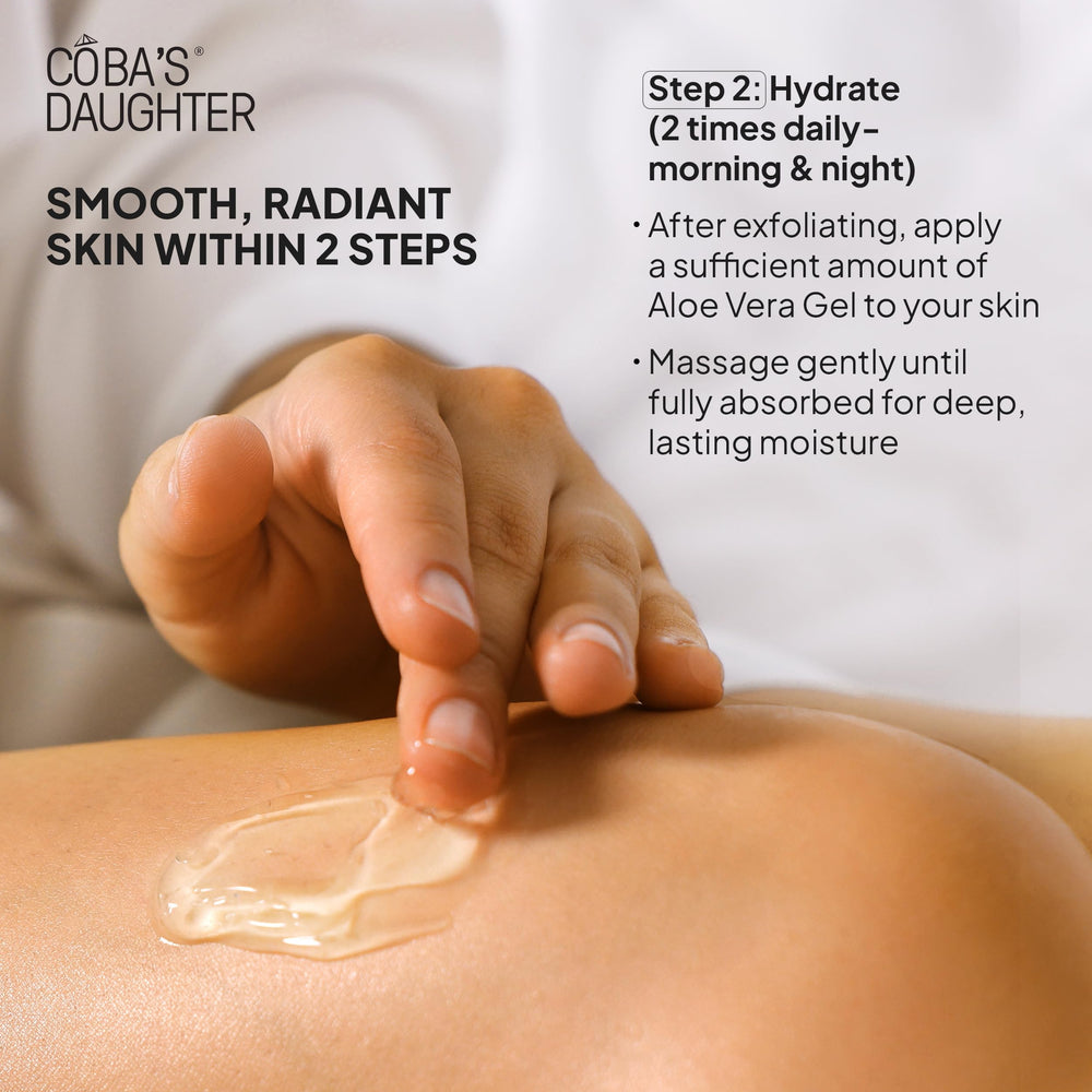 COBA'S DAUGHTER Aloe Vera Gel application on skin with cooling feel