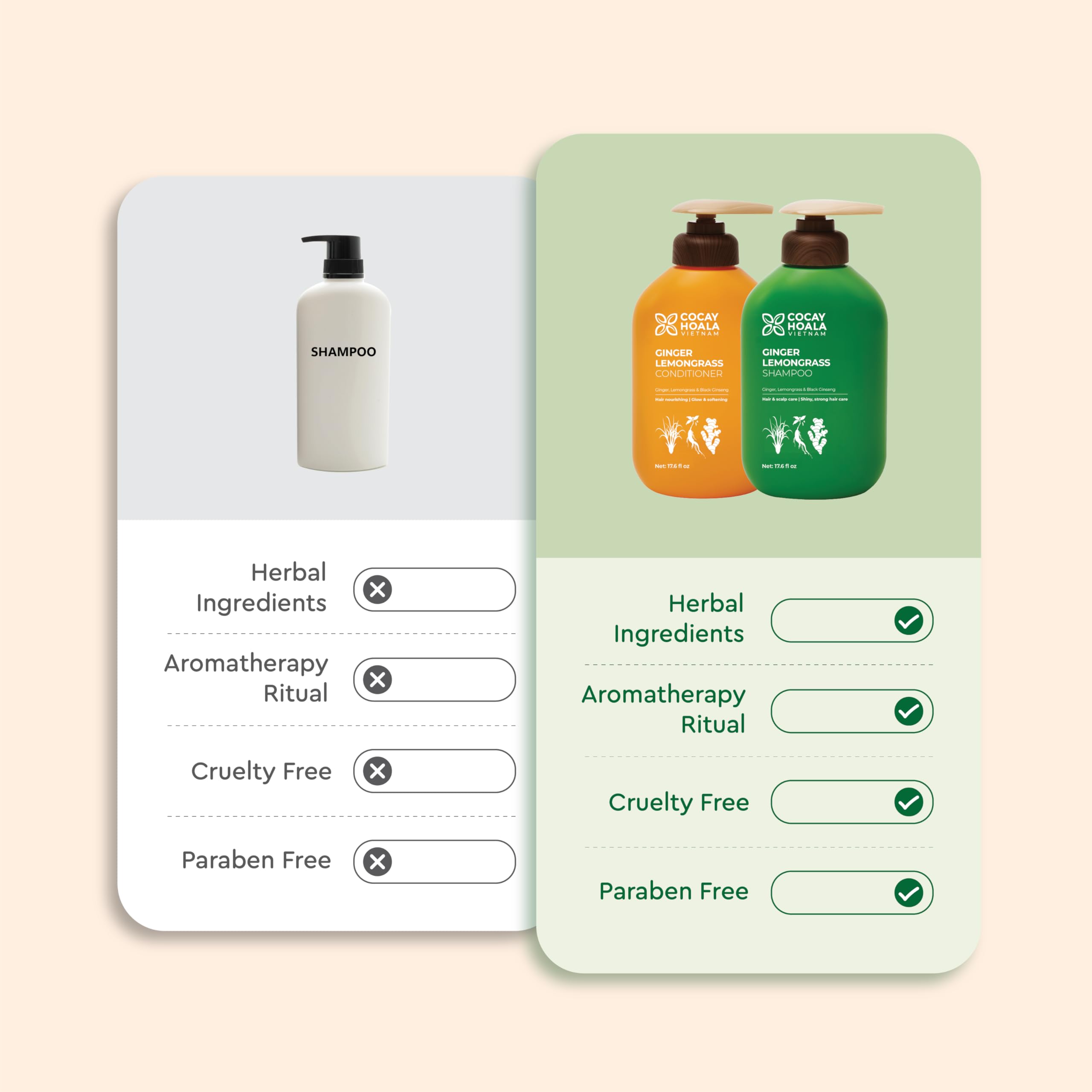COCAY HOALA VIETNAM hair soft shine after wash suggests manageable, touchable tresses