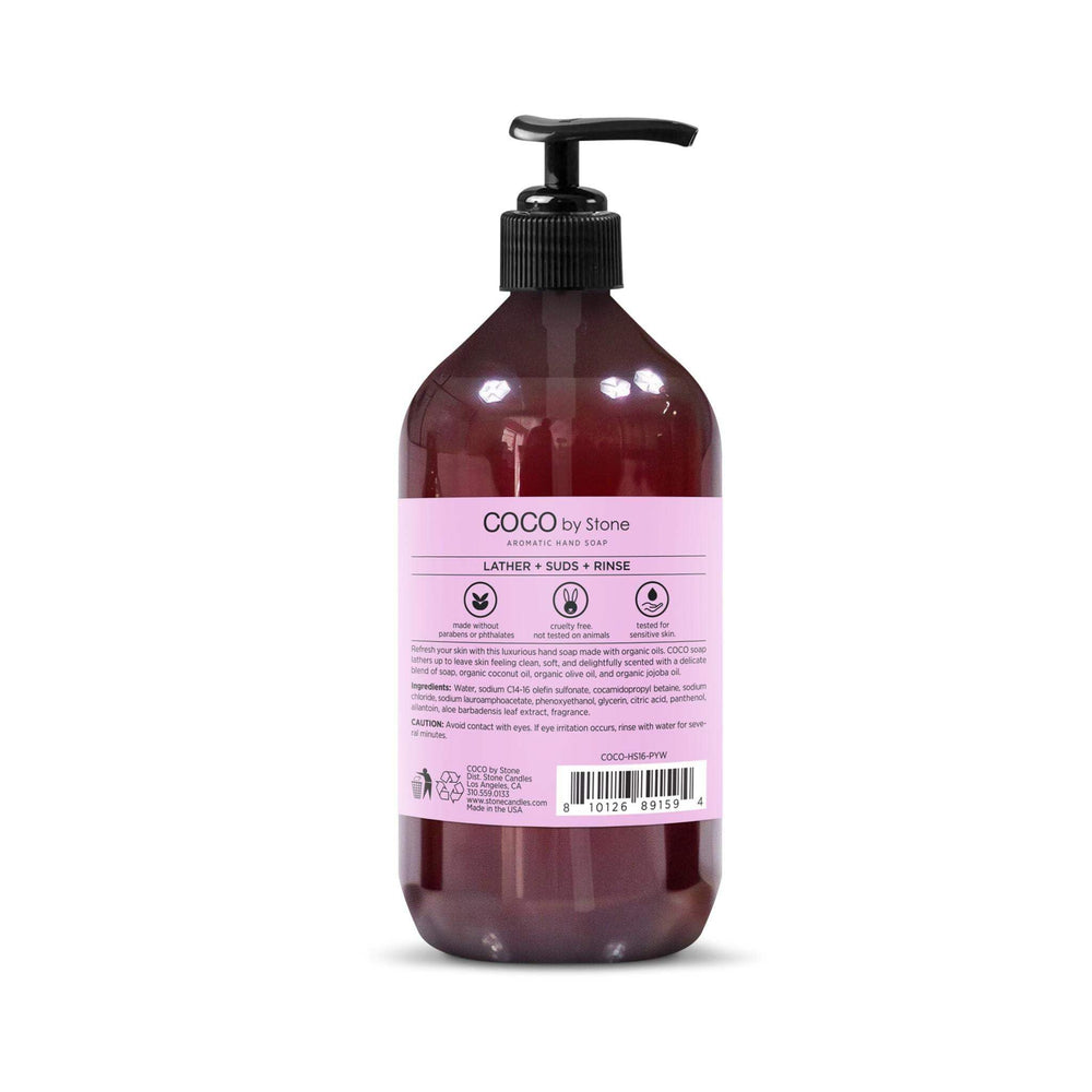 COCO by Stone hand soap near towel rack for everyday luxury