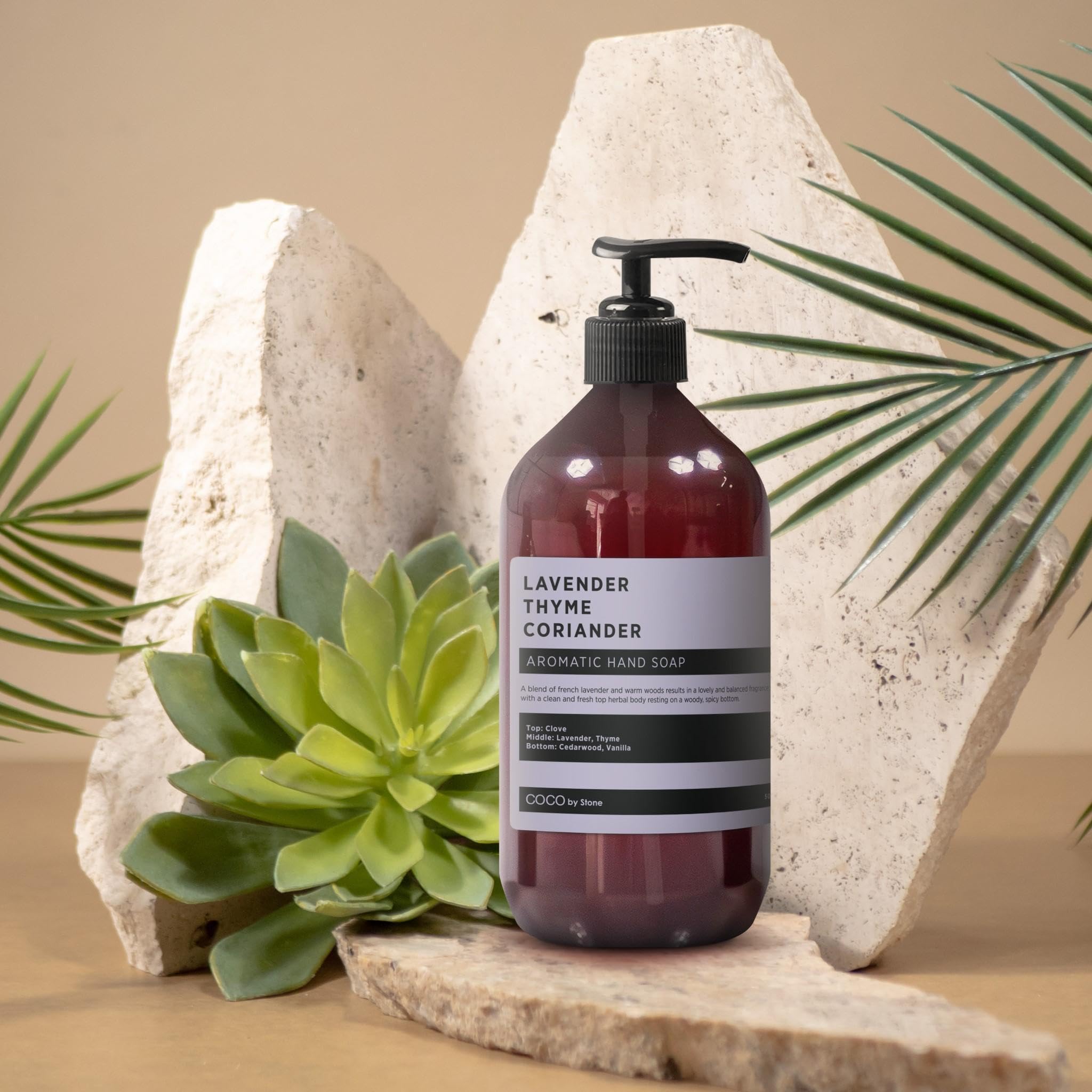COCO by Stone lavender-thyme label closeup highlighting elegant packaging