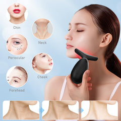 Cocobeen Face Neck Tool in use on neck demonstrating gentle lifting action