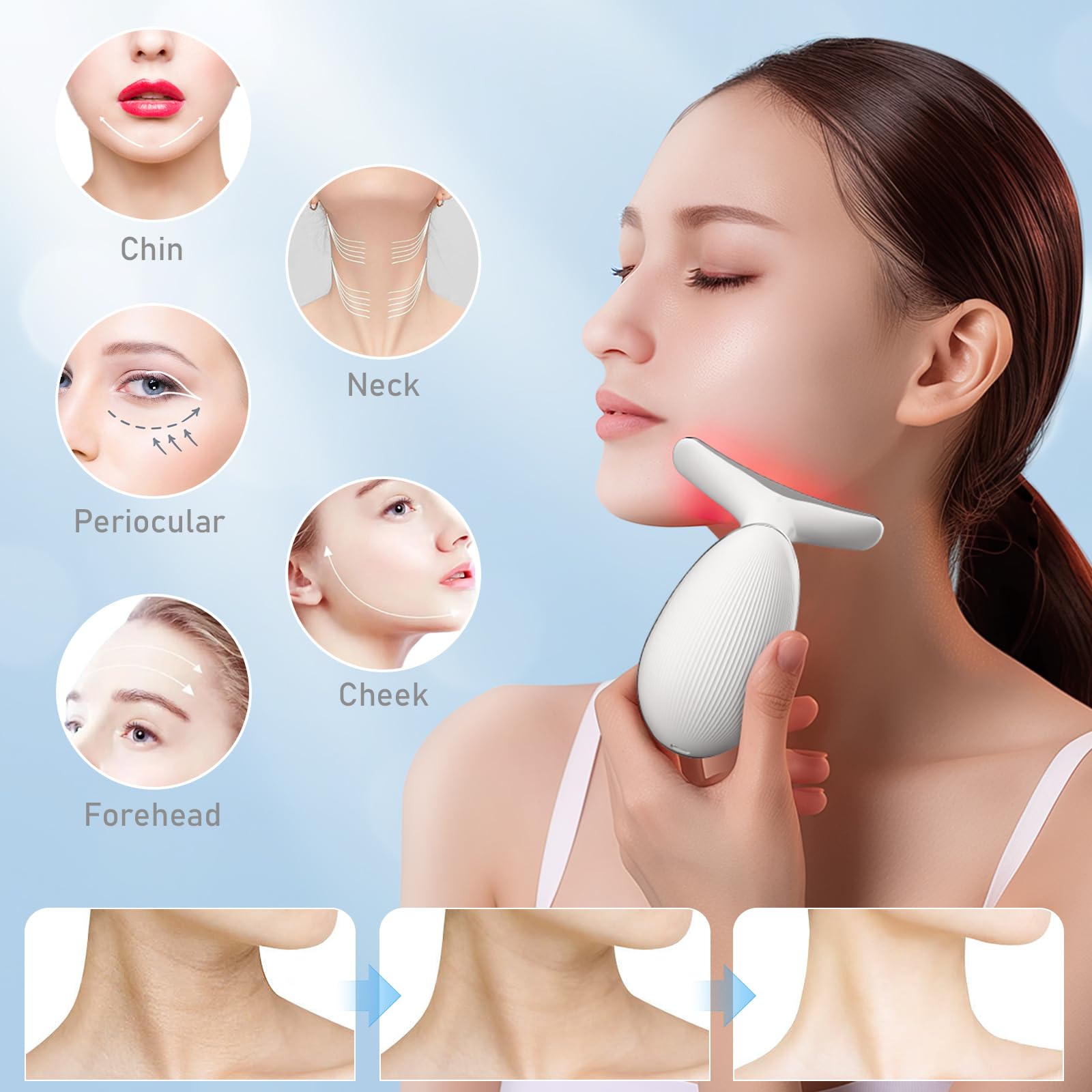 Cocobeen Face-Neck Tool in use illustrating lifting and contouring potential.