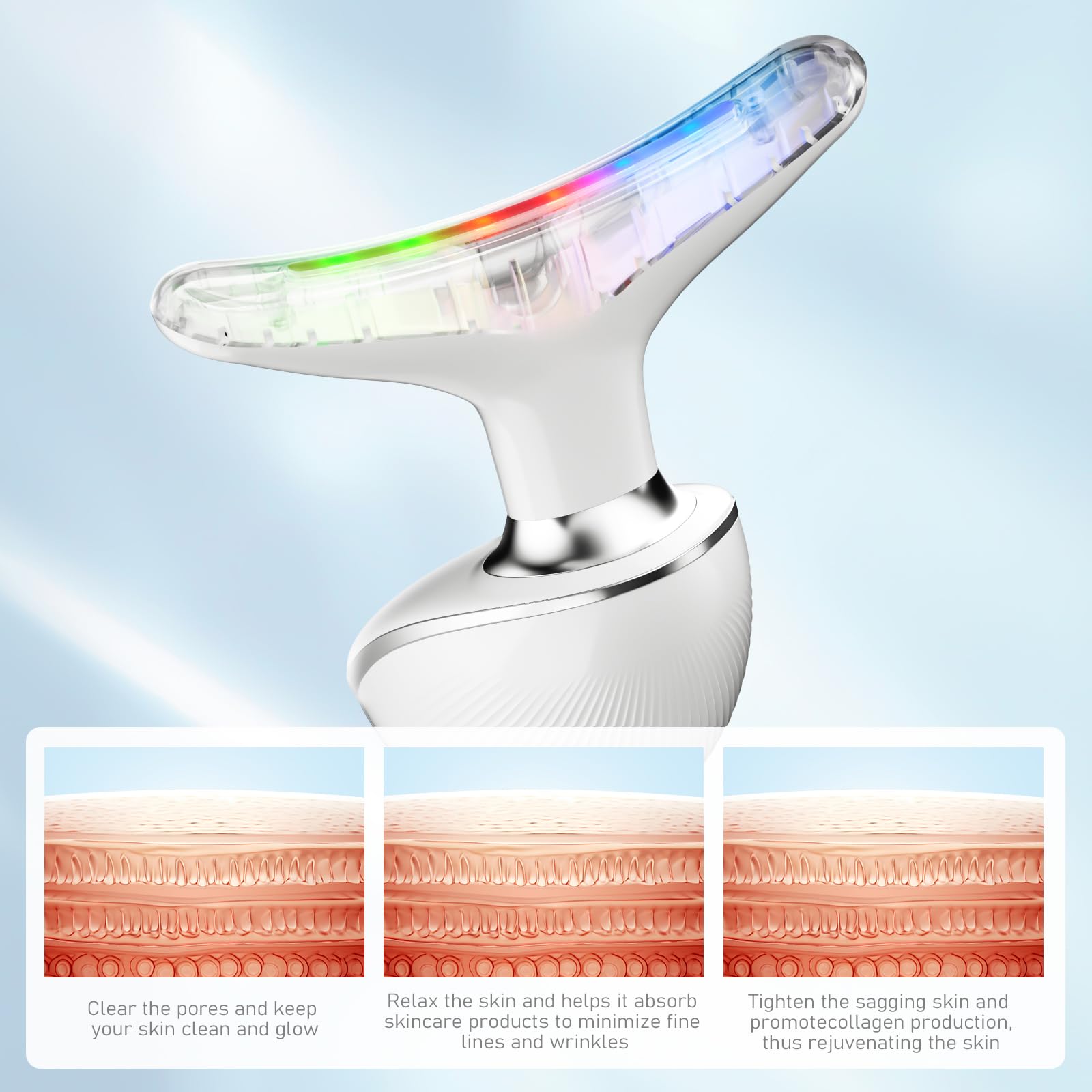 Cocobeen Face-Neck Tool side profile highlighting slim form for comfortable neck care.
