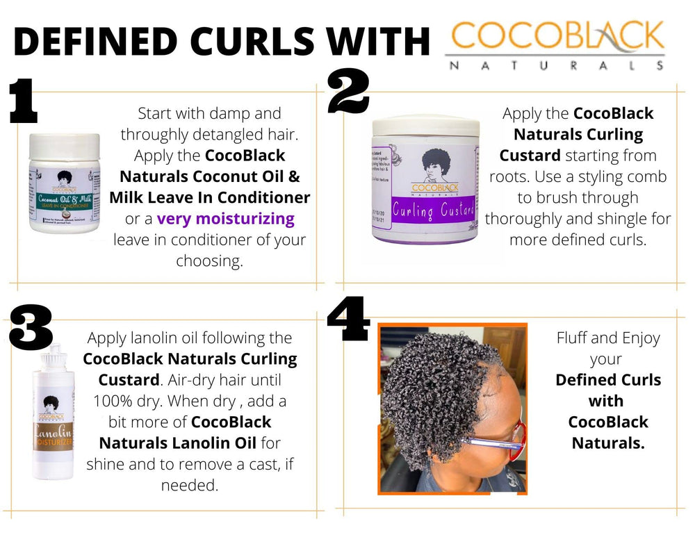 Dark purple-black color appears when wet; dries clear on hair