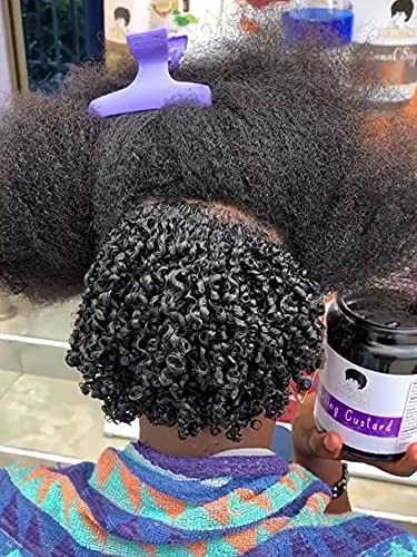 Model applying CocoBlack Curling Custard during wash-n-go to define curls
