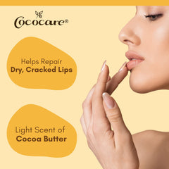 COCOCARE Cocoa Butter Lip Balm ingredients include sunflower oil for nourishment.