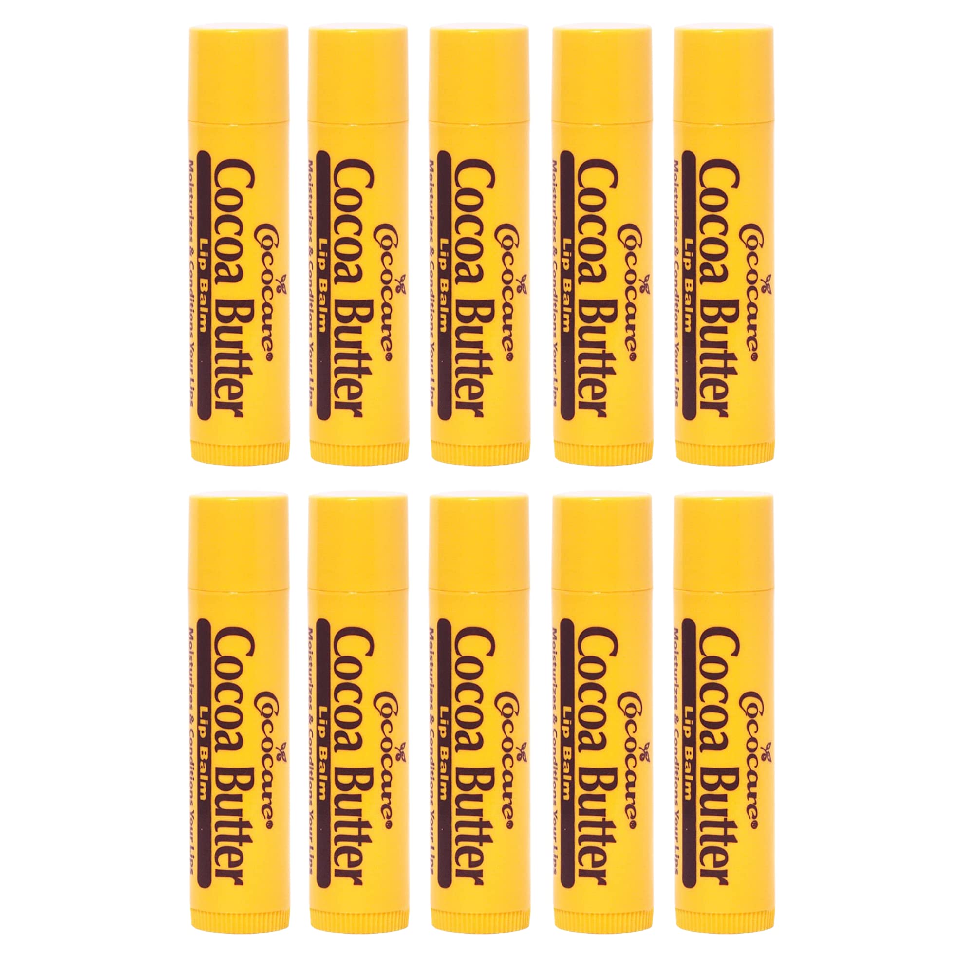 COCOCARE Cocoa Butter Lip Balm yellow stick for daily lip hydration.