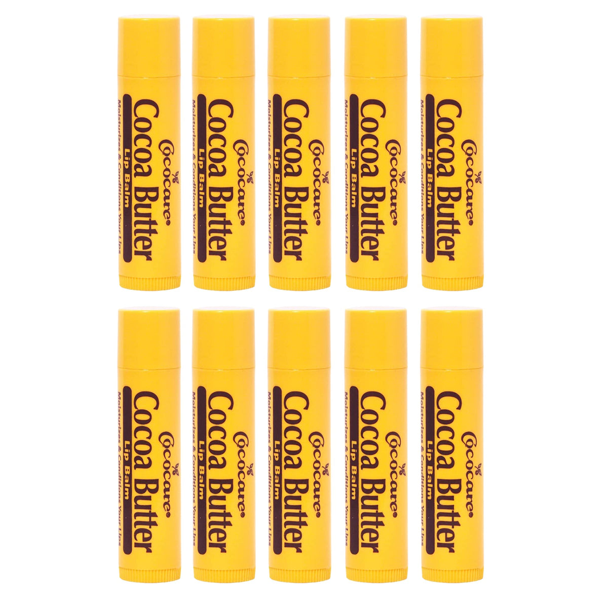 COCOCARE Cocoa Butter Lip Balm yellow stick for daily lip hydration.
